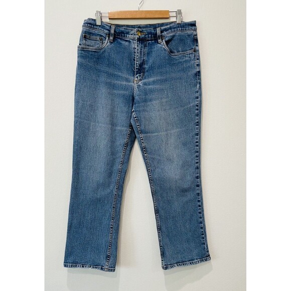 L.L. Bean Jeans 16 Womens Straight Leg Mid-High Rise Jeans 32x27 Jeans Straight - Picture 1 of 11